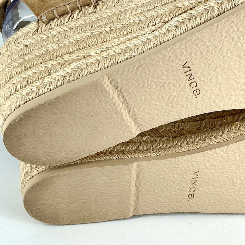 Vince Size 10 Tan Suede Espadrille Platform Wedge Sandals Dune‎ NEW Belisa $330